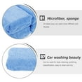 thumbnail image 3 of Shisuyan Dual-Sided Scrub Sponges Car Wash Microfiber Sponge Blue 4Pcs 12X8Cm, 3 of 8
