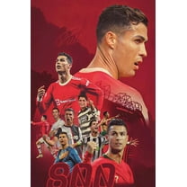Soccer Star Poster Wall Art, Motivational Football Star Canvas Wall Art, Football Career 800 Ball Commemorative Poster for Office Home Decor, 16"x24"-Unframed