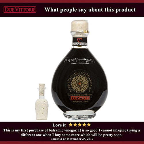 Due Vittorie Oro Gold Balsamic Vinegar with Pourer, 8.45fl oz / 250ml (2 pack)