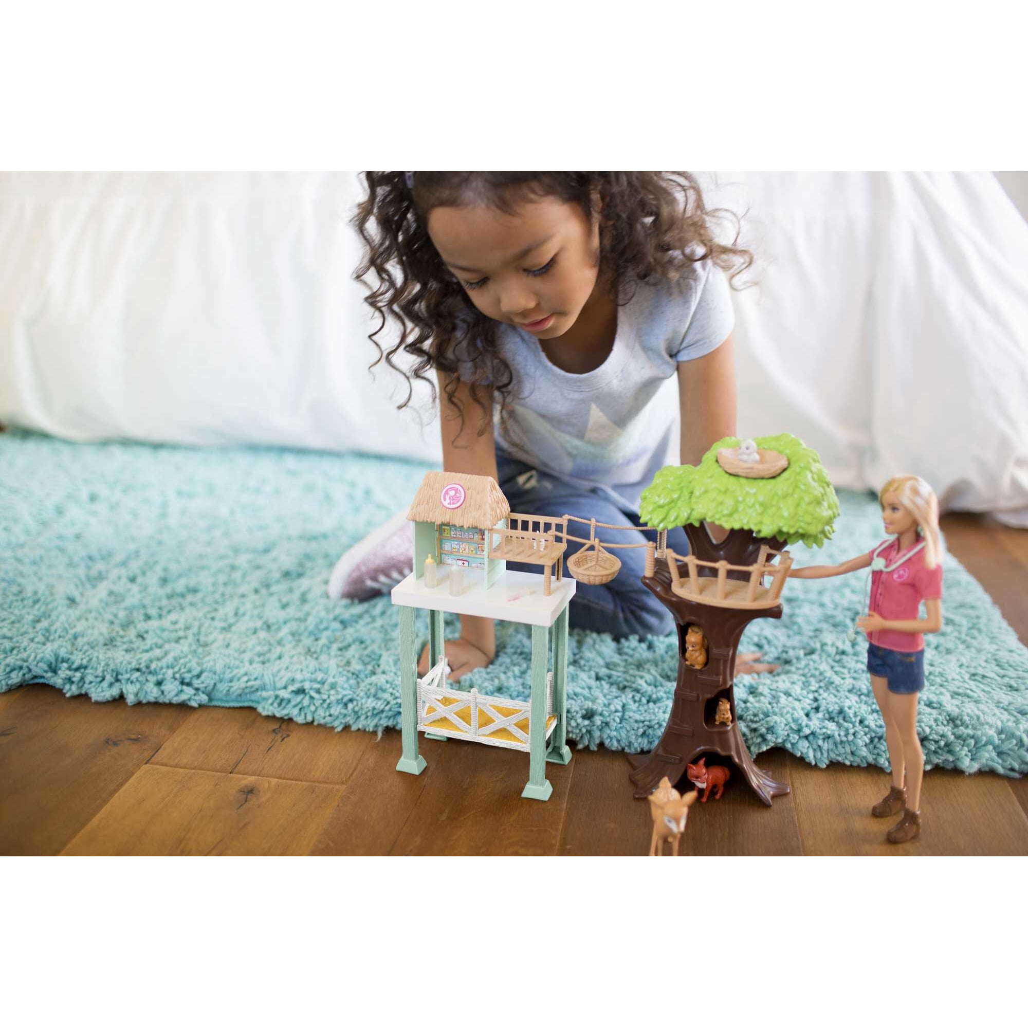 Barbie Pet Rescue Center Playset with Doll 8 Animals Accessories Walmart