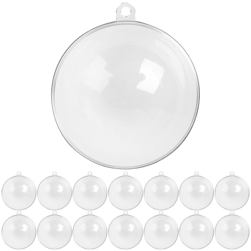 15pcs Clear Plastic Fillable Ornaments Clear Christmas Ornaments Clear
