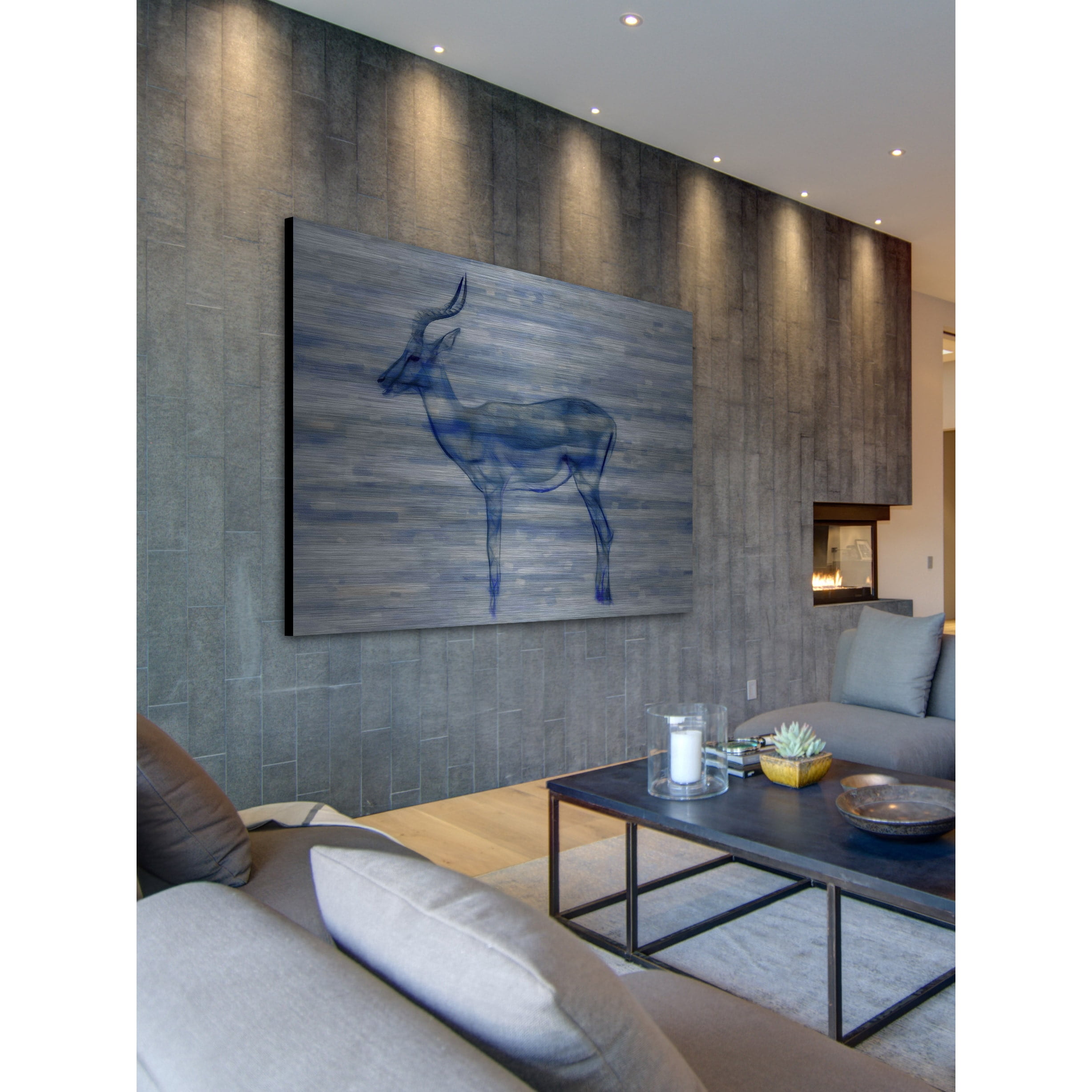 Parvez Taj  'Gazelle' Painting Print on Brushed Aluminum 36 x 24