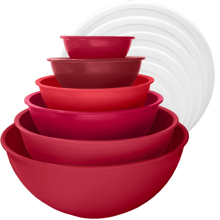 12pc (set Of 6) Plastic Mixing Bowl Set With Lids - Figmint™ : Target