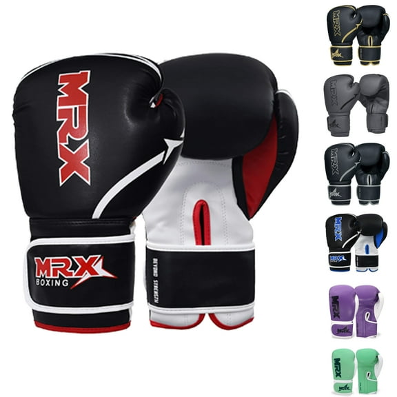 MRX Kids Boxing Gloves for Boys & Girls Boxing Training Gloves Kickboxing Muay Thai Sparring Youth Junior Punching Gloves Kickboxing Gloves Children’s Workout Boxing Gloves Gift for Kids Black Red 4oz