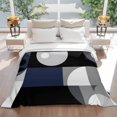 thumbnail image 3 of Abstract Stitching Flannel Blanket for Bed,Travel and Camping, Visual Art Blue Black Square Round Super Soft Cozy Blanket for All Seasons 50"x60", 3 of 7