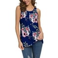 thumbnail image 1 of Pompotops Women's O-Neck Sleeveless Solid Color Printing Tops, 1 of 5