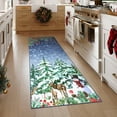 thumbnail image 2 of GlowSol 2'x8' Christmas Hallway Runner Rug Indoor Non-Slip Bedsides Runner Rug Soft Xmas Tree Area Rug for Kitchen Laundry Room, Blue, 2 of 8