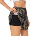 thumbnail image 3 of Lsque Multicolored Butterflies C Printed Women's Running Shorts with Liner Pockets,Elastic Quick Dry Workout Athletic Gym Yoga Shorts,Womens High Waist Shorts-Medium, 3 of 9