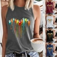 thumbnail image 6 of Tank Tops for Women Tank Top for Women Cute Graphic Print Loose Fit Summer Flowy Sleeveless Shirts Colorful Fashion Casual Lightweight Vests Gray M, 6 of 6