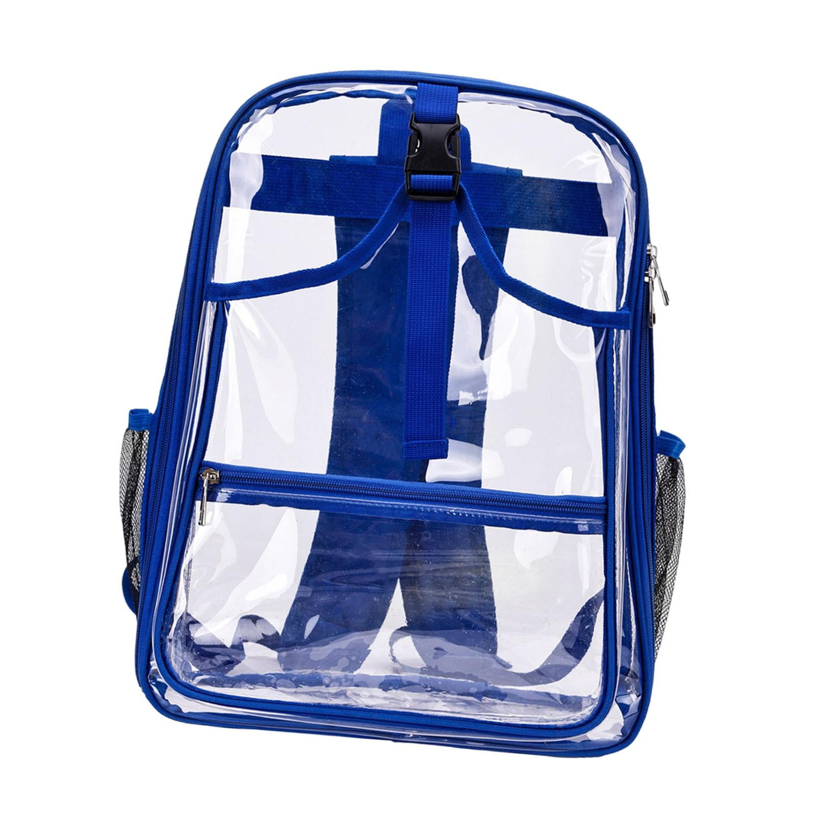 funtasica Tennis Backpack ,Racket Bags ,PVC, Lighweight Clear Large Capacity Unisex Gym Badminton Bag Tennis Rucksack for Men and Women Blue