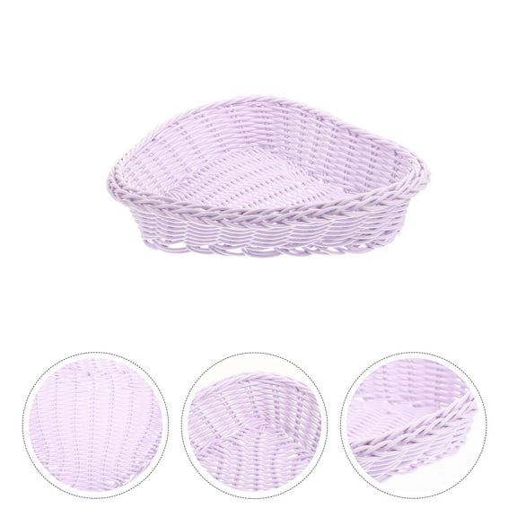 BESTYASH Heart Shaped Lavender Woven Basket Decorative Storage Organizer for Home, Picnic, and Everyday Use