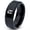 Black Bevel Polish Tungsten, variant on Tungsten Utah The Beehive State Train Band Ring 8mm Men Women Comfort Fit Black Dome Polished