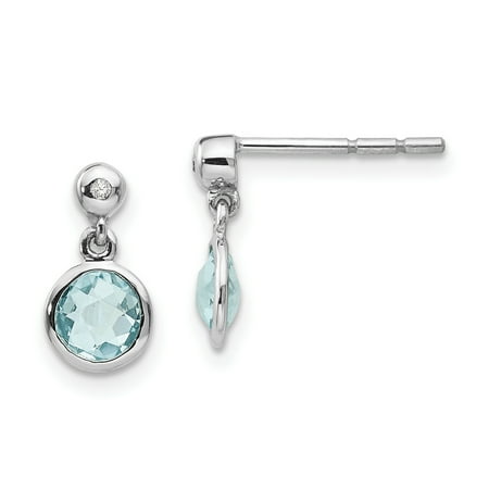 Lex Lu Sterling Silver White Ice Blue Topaz And Diamond Post Lex Lu Sterling Silver White Ice Blue Topaz And Diamond Post Earrings