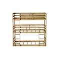 thumbnail image 4 of Bellemave Rubber Wood Twin Size Triple Bunk Bed Convertible 3 Bunk Bed with Ladders Kids Twin over Twin over Twin Bunk Bed Low Floor Bunk Bed Frame for Boys, Girls, White Oak, 4 of 11