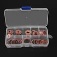 thumbnail image 2 of 80pcs Solid Copper Sump Plug Assorted Washers Metal Kit Garage Engine Set with Box, 2 of 12