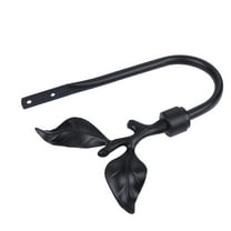 OFFIGAM Rustic Leaves Black Metal Curtain Holdbacks Decorative Wall Hooks for Home and Office