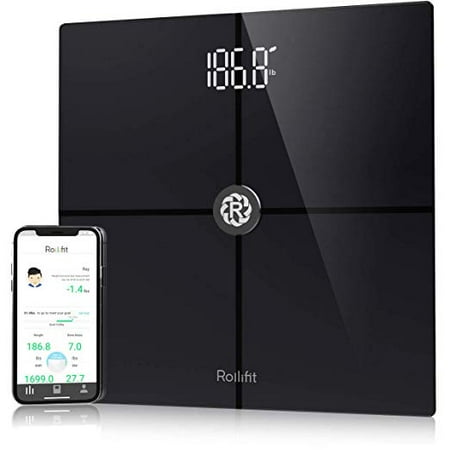 Rollifit Premium Smart Scale - Body Fat Scale with Fitness APP & Body Composition Monitor - Works with Android/iPhone 8/iPhone X(10)