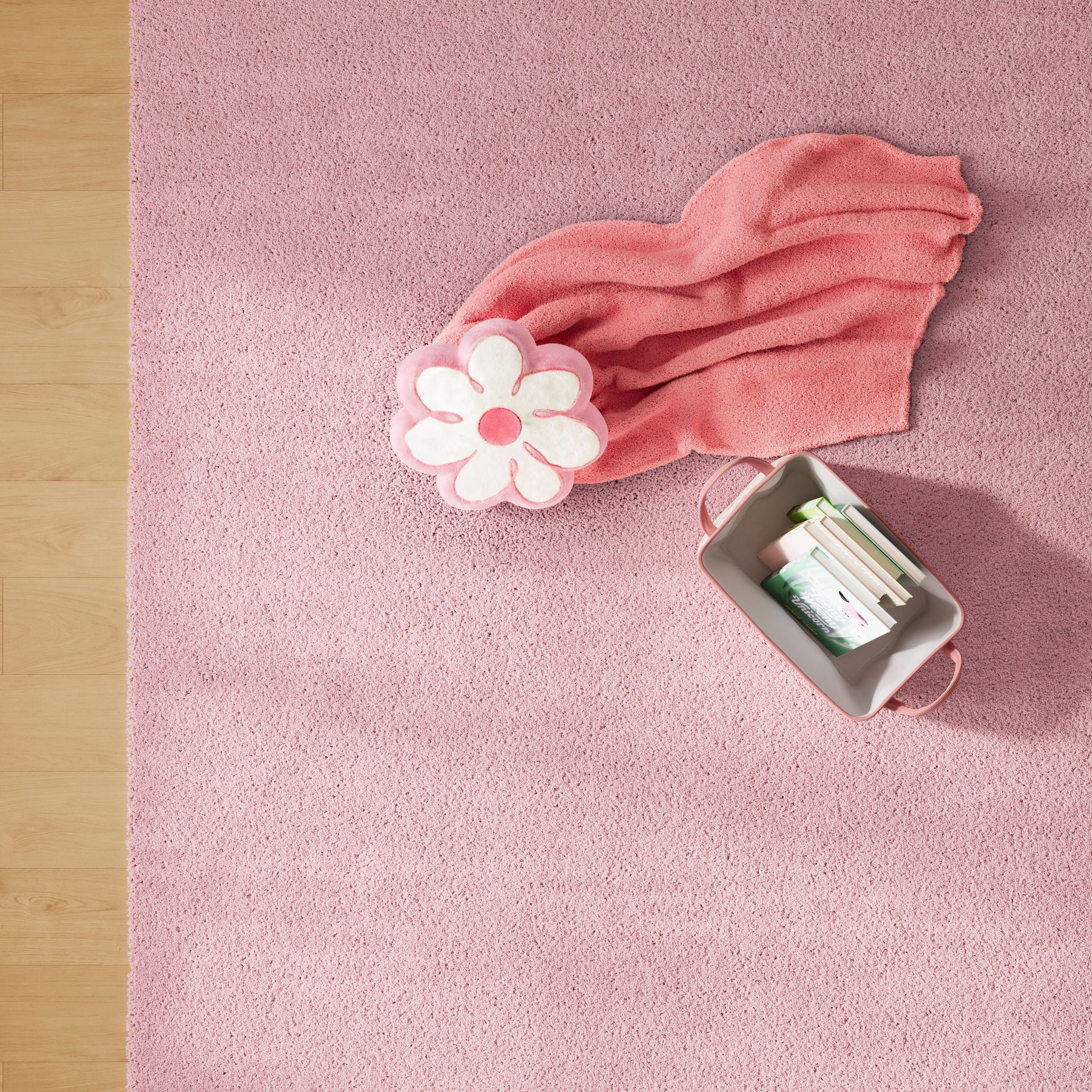 Mainstays Kids Tufted Light Pink Shag Washable Area Rug, 3' x 4'8"