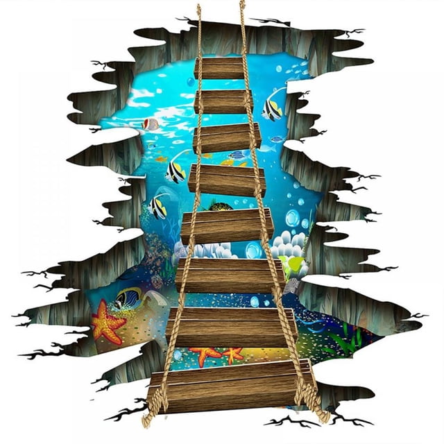 3D Floor Stickers, Floor Decal 3D Wallpaper Decals Removable Floor Sticker