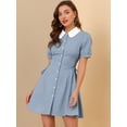 thumbnail image 2 of Vestido Vintage Allegra K Cuello Peter Pan Azul XS, 2 of 6