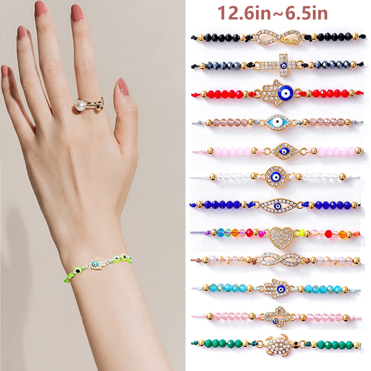 Get Multicoloured Embellished Hamsa Hand Bracelet at ₹ 781 | LBB Shop