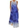 thumbnail image 2 of Wycnly Summer Dresses for Women Summer Dresses for Women Loose Pocket Evening Party Formal Tank Maxi Dresses Girls Formal Tie-Dye Print V-Neck Sleeveless Long Sundresses, 2 of 5