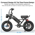 thumbnail image 7 of 16" Fat Tire Ebike, 750W, 21.7MPH, 48V/15AH Battery, 4 Shock Absorbers, Compact for Riders Under 5'2" & Teens., 7 of 7