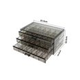 thumbnail image 3 of 1pc Three Layers 72 Grid Jewelry Storage Box, Material: Transparent Ps, Colors: Transparent, Brown, Grey, Pink, Suitable For: Jewelry, Earrings, Necklaces, Bracelets, Rings, Small Items Storage. Large, 3 of 5