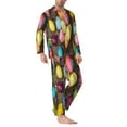 thumbnail image 2 of Fotbe Easter eggs Pattern Long Sleeve Pajama Set for Men,Sleepwear Set,2-piece Loungewear Set,Soft PJs Comfy Nightwear with Pockets-XX-Large, 2 of 7