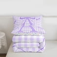 thumbnail image 5 of Erosebridal Cute Coquette Bow Twin Comforter Sets For Girls,Purple Alphabet A Theme Kids Bedding Set,Colorful Stars Reversible,2 Pieces, 5 of 7