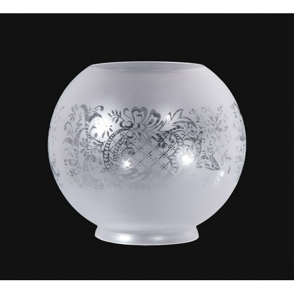 B&P Lamp® Bow and Scroll Design Etched Gas Shade