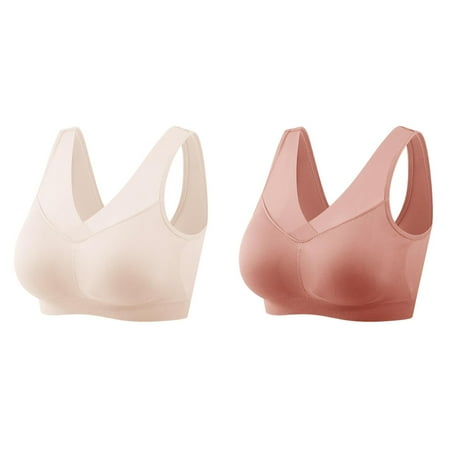 (2-Pack) 2025 New Women s Comfortable andy Women Bra Pack Thin Summer Bra Beautiful High Support Sports Bra Back Tank Top No Sports Bra with Padding Steel Ring Bra