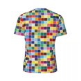 thumbnail image 6 of T Shirt For Men Gym Geo Print Novelty Colorful Checkered Summer Tees O Neck Streetwear Printed Cloth, 6 of 7