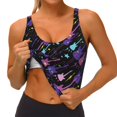 thumbnail image 3 of Balery Colorful Guitar Sujetadores deportivos con espalda cruzada para mujer, acolchados, sin costuras, de alto impacto, ideales para yoga, gimnasio, entrenamiento y fitness.-, 3 of 8