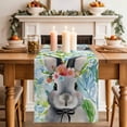 thumbnail image 2 of Table Runner - 48 Inch Long, Easter Bunny Kitchen Dining Table Runner Dresser Scarves, Spring Flowers Green Leaves Pastoral Plants Farmhouse Decor for Coffee Tables Wedding Party Banquet, 2 of 8