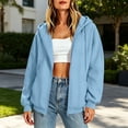 thumbnail image 6 of Xdegoge Womens Zip Up Hoodies Casual Long Sleeve Athletic Drawstring Fleece Relaxed Fit Workout Track Jackets with Pockets for Running Activewear, 6 of 8