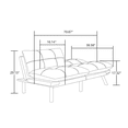thumbnail image 5 of Triple Tree Velvet Split Back 70" Soft Cushion Futon Sleeper Sofa, Black, 5 of 9