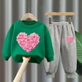 thumbnail image 2 of biudgviw Valentine's Day Toddler Infant Girls Boys Outfits Heart Printed Long Sleeve Crewneck Sweatshirt Soft Pants Tracksuit Sets, 2 of 4