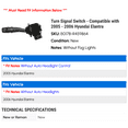 thumbnail image 2 of Turn Signal Switch - Compatible with 2005 - 2006 Hyundai Elantra, 2 of 2