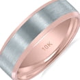 thumbnail image 3 of SZUL Women's 6mm Contemporary Two Tone 10K White and Rose Gold Wedding Band, 3 of 4