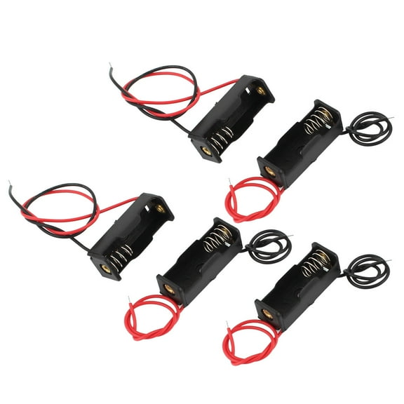 5Pcs 12V 23A Wire Black Plastic Spring Clip Battery Holder