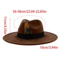 thumbnail image 3 of Womens Western Fedora Hat Wide Brim Cowboy Hat with Feather Accent Suede Style Dress Hat for Western Events Parties and Outfits, 3 of 5