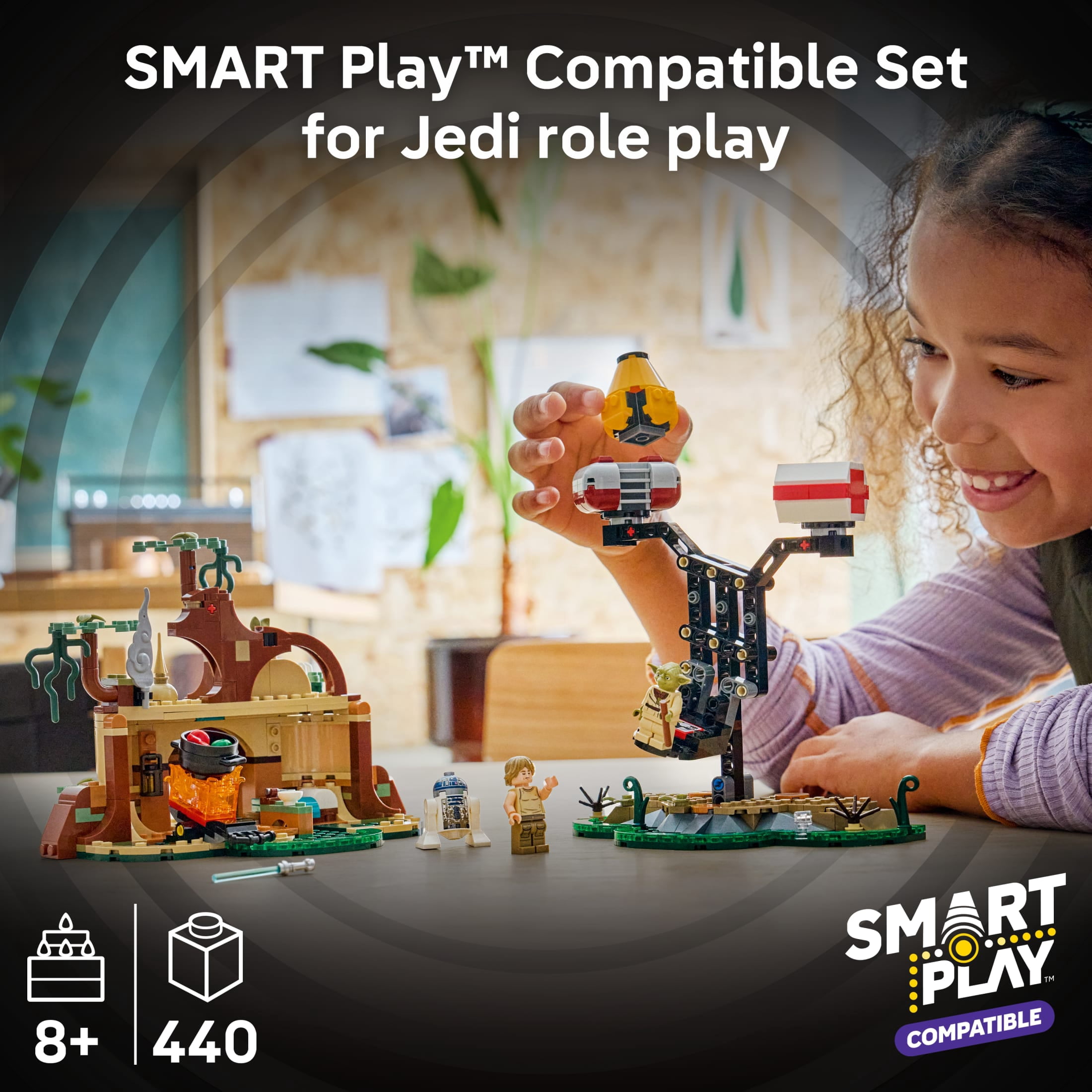 LEGO Star Wars SMART Play: Yoda’s Hut and Jedi Training - Building Toy for Role Play - Compatible Set with 2 SMART Tags and 2 LEGO Minifigures - Gift for Boys, Girls and Kids Ages 8+ - 75422