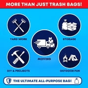 33 Gallon Trash Bags (100 Count), Garbage Bags 30-32 Gallon, High Density Bags with Tying Ropes