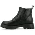 thumbnail image 3 of Journee Womens Maebry Treaded Outsole Round Toe Booties, 3 of 10