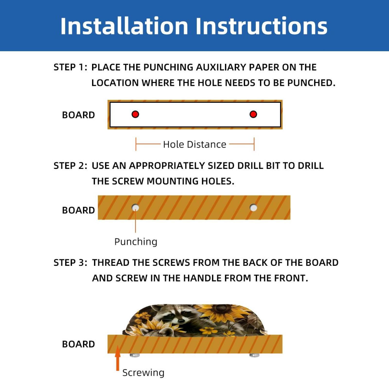 PhooArto 6 Pcs Cup Drawer Pulls, Sunflower and Raccoon Pattern Shell Shape Handles Cabinet Knobs for Dresser Cupboard Closet Wardrobe with Screws