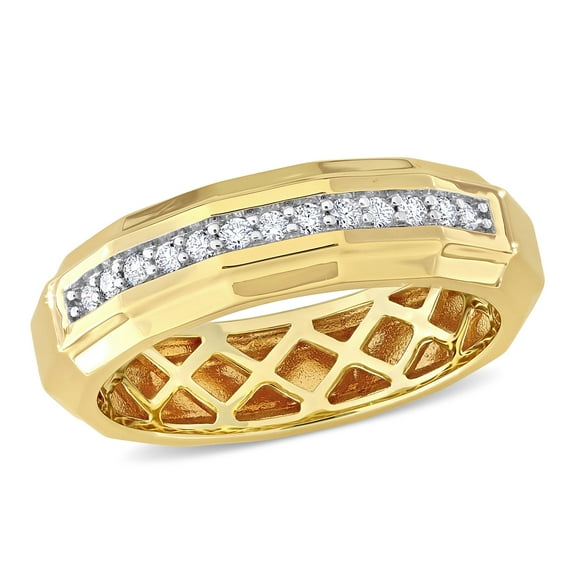 Everly Men's Diamond 14k Yellow Gold Wedding Ring