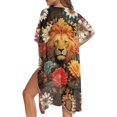 thumbnail image 5 of HELLHERO High Quality Fabrics Long Swimwear Cover up for Beach Quick Dry Free Size Bathing Suit Cover Up Floral Pattern, 5 of 6