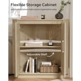 thumbnail image 4 of EYYTHUNG Corner Cabinet, Modern Handless Corner Floor Cabinet with 2 Doors and 2-Tier Shelves, Freestanding Narrow Organizer, Light Oak, 4 of 6