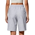 thumbnail image 6 of Cagogo Women's Drawstring Striped Bermuda Shorts Casual Loose Elastic Waist Beach Pants Summer Lounge Shorts Travel Vacation Beachwear, Light Blue M, 6 of 6